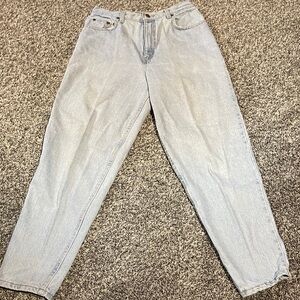 Vintage Women’s Route 66 Relaxed Fit Light Stone Washed Blue Jeans (26W28L)